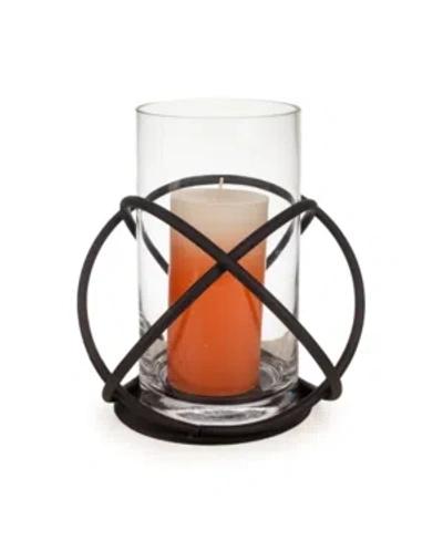 Danya B . Large Metal And Glass Orbits Hurricane Candleholder In Black