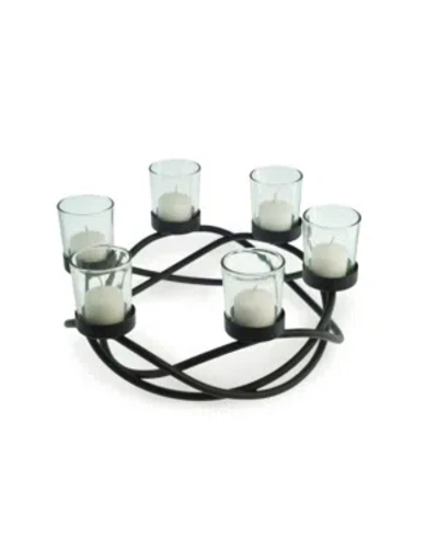 Danya B . Round Waves Candleholder In Black