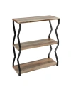 DANYA B RUSTIC INDUSTRIAL 3-TIER ZIGZAG FLOATING WALL SHELF