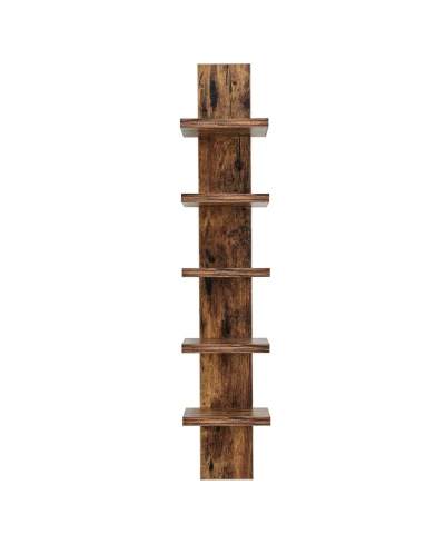 Danya B Utility Column Spine Wall Shelves, Pine In Brown