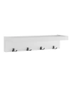 Danya B Wall Mounted Coat Rack With Decorative Ledge Shelf In White