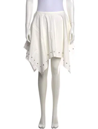 Pre-owned Danz Mini Skirt In White