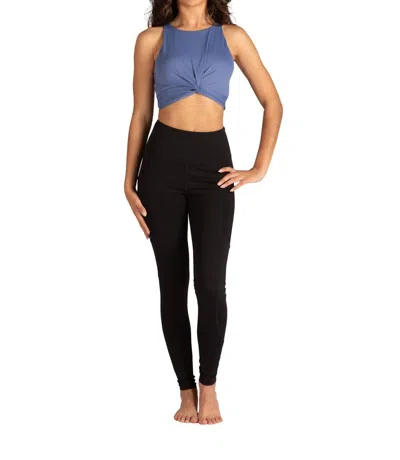 Danznmotion Gracelle Twisted Bra Top In Bijou Blue In Multi