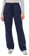 Danzy Denim Drawstring Pants Navy In Blue
