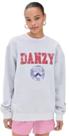 Danzy University Vintage Crew Sweatshirt Grey In Grey