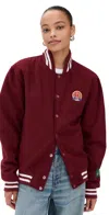 Danzy Wool Varsity Jacket Maroon In Maroon