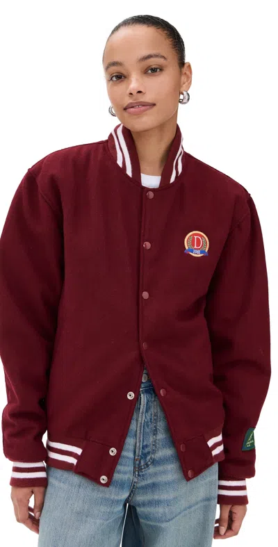 Danzy Wool Varsity Jacket Maroon