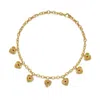 Daphine Antoinette Necklace In 18ct Gold Plated Brass,red Tourmaline