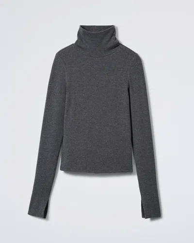 Daphne The En Route Turtleneck In Charcoal Melange