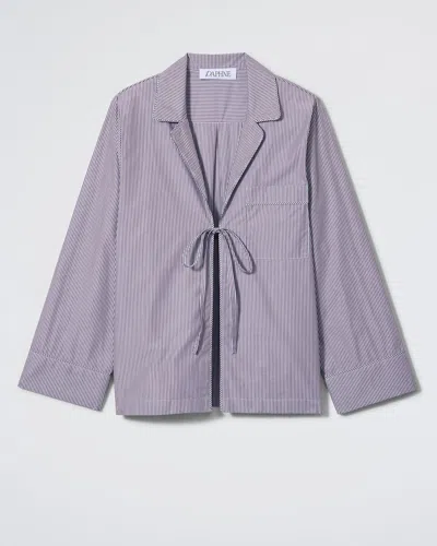 Daphne The Lobby Shirt In Fig Stripe