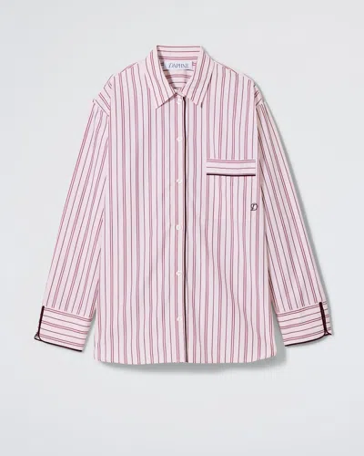 Daphne The Overnight Shirt In Blush Stripe