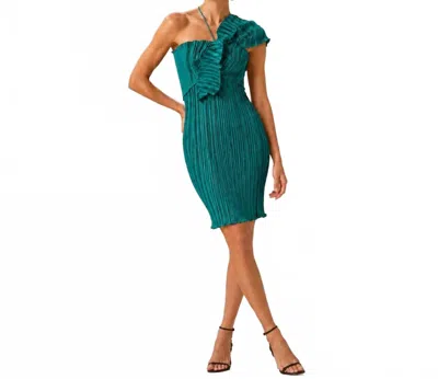 Daphne Valente Ergon Mini Dress In Peacock In Blue
