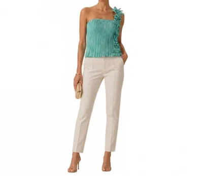 Daphne Valente Garland Top In Aqua In Blue