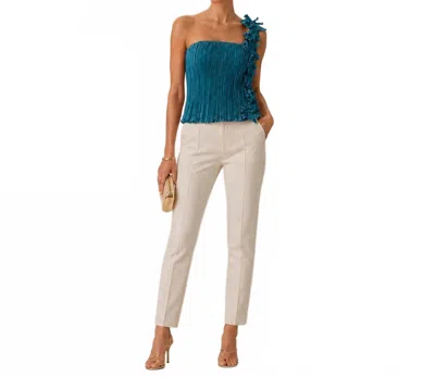 Daphne Valente Garland Top In Petrol In Multi