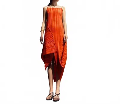 Daphne Valente Hydro Midi Dress In Tangerine In Orange