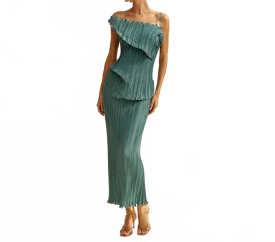 Daphne Valente Hypnotic Midi Dress In Seafoam In Green
