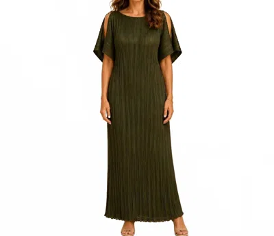 Daphne Valente Ifigenia Caftan Maxi Dress In Olive In Green