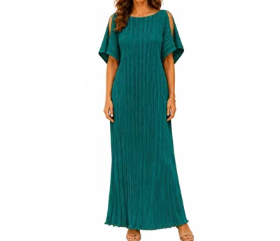 Daphne Valente Ifigenia Caftan Maxi Dress In Peacock In Blue