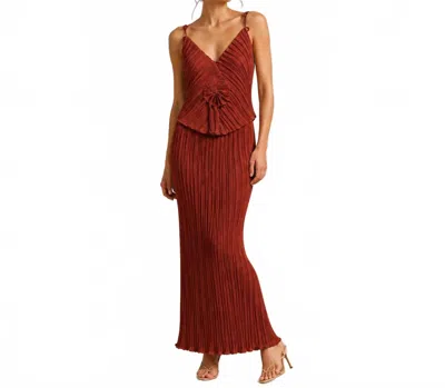 Daphne Valente Mneme Midi Dress In Brick In Red