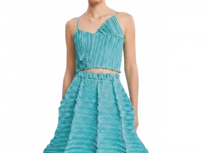 Daphne Valente Theory Top In Aqua Glass In Multi