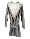 Dapper Boi Grey Melange Db Hoodie Robe In Grey Melange