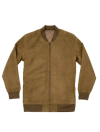 Dapper Boi Olive Microfiber Suede Bomber Jacket In Olive