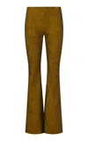 Dar Zéro Studio Crinkled Lamé Flare Pants In Gold