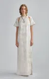 Dar Zéro Studio Cutout Silk Jacquard Maxi Dress In White