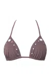 Dar Zéro Studio Grommet Bikini Top In Gray