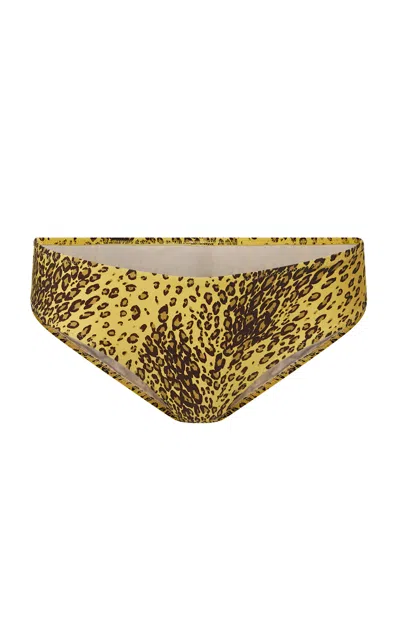 Dar Zéro Studio Printed Low Rise Bikini Bottom In Animal Print