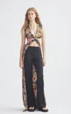 Dar Zéro Studio Printed Silk Long Twist Top In Animal Print