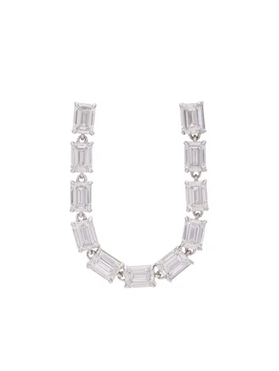 Dara Kaye 14k White Gold Tennis Earring In Silver