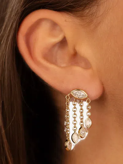 Dara Kaye Waterfall Candy Drop Marquise Earrings In Silver