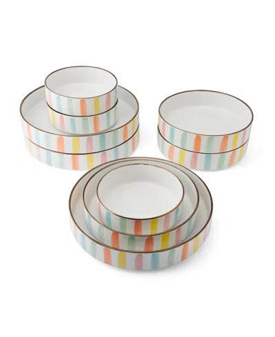 Darbie Angell Happy Spring Summer 9 Pc. Bowl Set In Multi