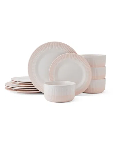 Darbie Angell Rising Up 12 Pc. Dinnerware Set, Service For 4 In Pink