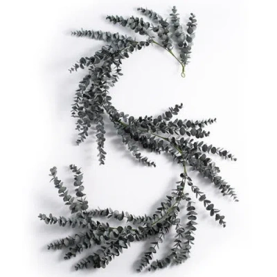 Darby Creek Trading Midnight Eucalyptus Fall Halloween Table Runner Mantel Garland In Black