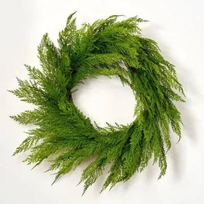 Darby Creek Trading Real Touch Lebanon Cedar Outdoor Winter Greenery Christmas Front Door Wreath