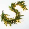 Darby Creek Trading Twig Light & Real Touch Green Norfolk Pine Pre-lit Winter Christmas Mantle Garla In Green