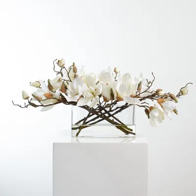 Darby Creek Trading White Magnolia Blossom Branch Centerpiece Water Illusion Arrangement