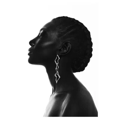 Daria Pacelli Jewelry Women's Silver Polaire Asymmetrical Earrings