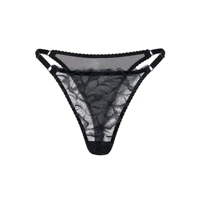 Darily Underwear Women's Black Adjustable String Panties Panther