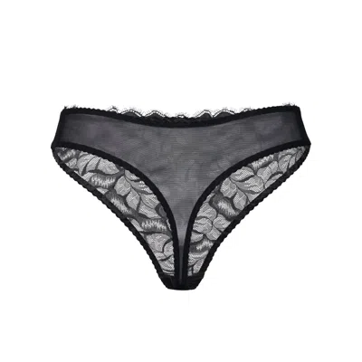 Darily Underwear Women's Black String Panties Panther
