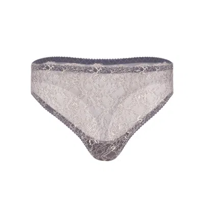 DARILY UNDERWEAR WOMEN'S GREY / GOLD STRING PANTIES BLOOM