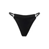 Darily Underwear Women's Microfiber Adjustable String Panties Black