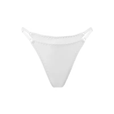 Darily Underwear Women's Microfiber Adjustable String Panties White
