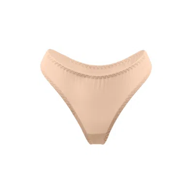 Darily Underwear Women's Neutrals Microfiber String Panties Nude In Brown