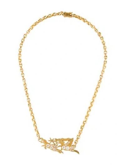 Pre-owned Darius 18k Diamond Lovers Pendant Necklace, 17" In Multi