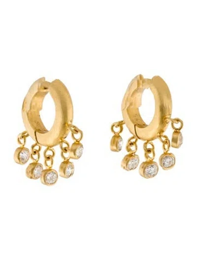 Pre-owned Darius 18k Diamond Veil Signature Hoop Earrings In Multi