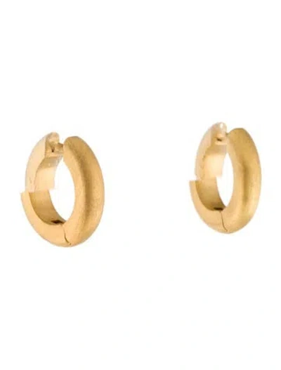 Pre-owned Darius 18k Matte 8mm Signature Hoop Earrings In Multicolor