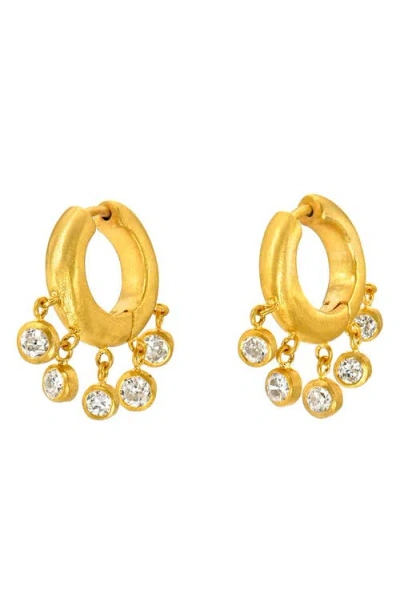 Darius Round Cut Diamond Veil Hoop Earrings In Gold